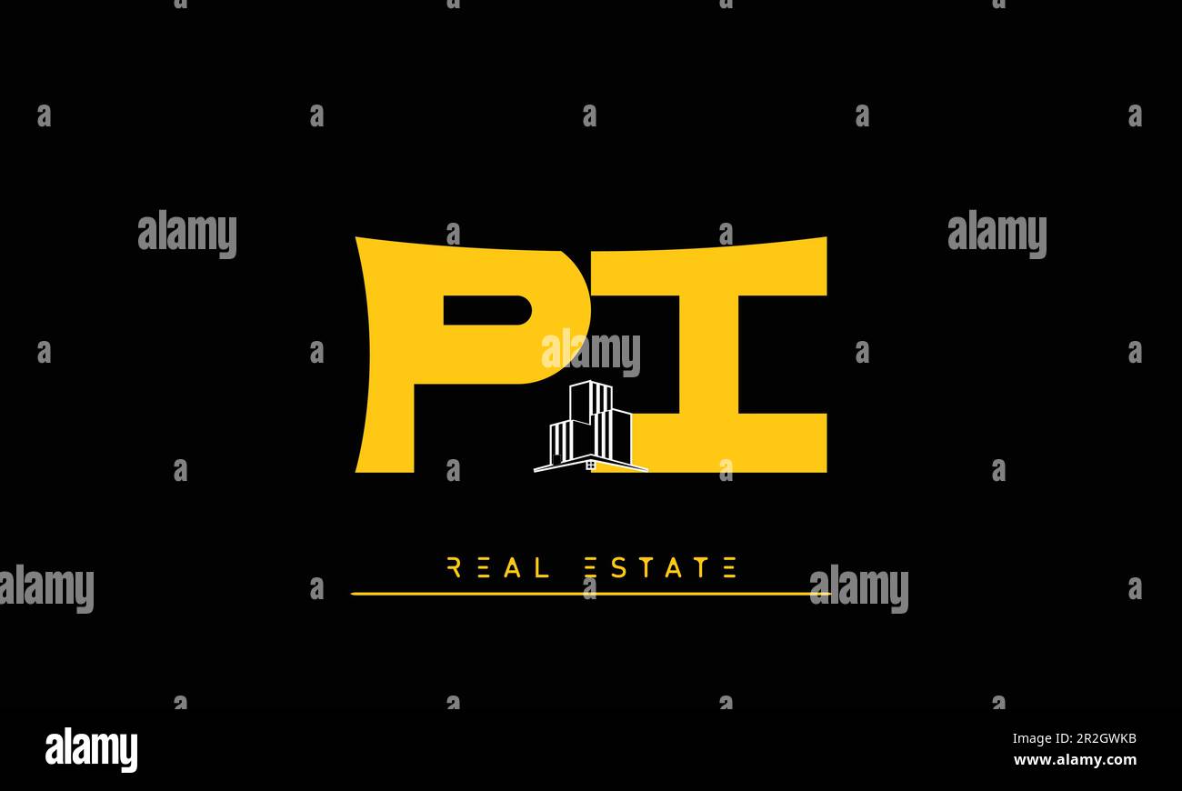 Immobilienbriefe Modern Creative Logo PI , IP Stock Vektor
