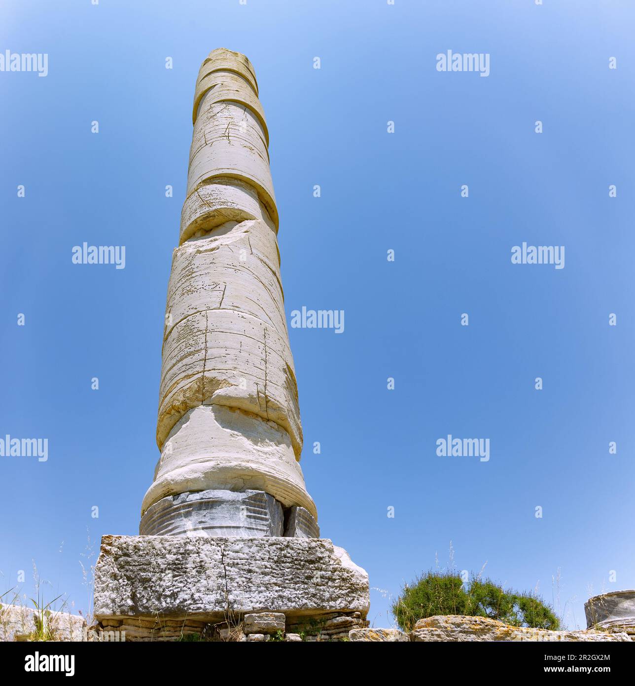 Heraion von Samos, großer säulenförmiger Tempel, archäologische Stätte des antiken Heiligtums der griechischen Göttin Hera in Ireon auf der Insel Samos in GRE Stockfoto