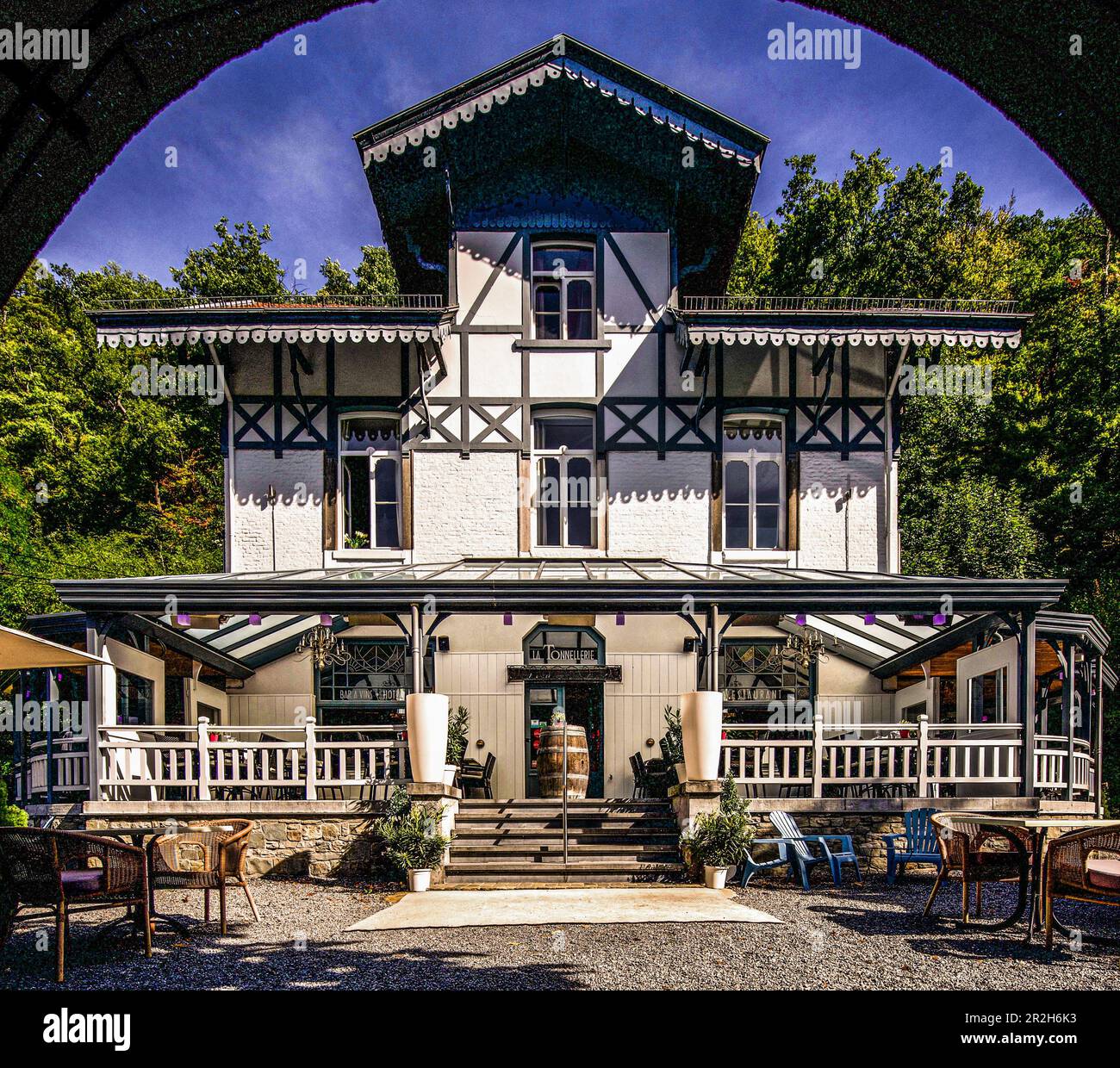 La Tonnellerie Hotel und Restaurant im Parc de Sept Heures, Spa, Provinz Lüttich, Belgien Stockfoto