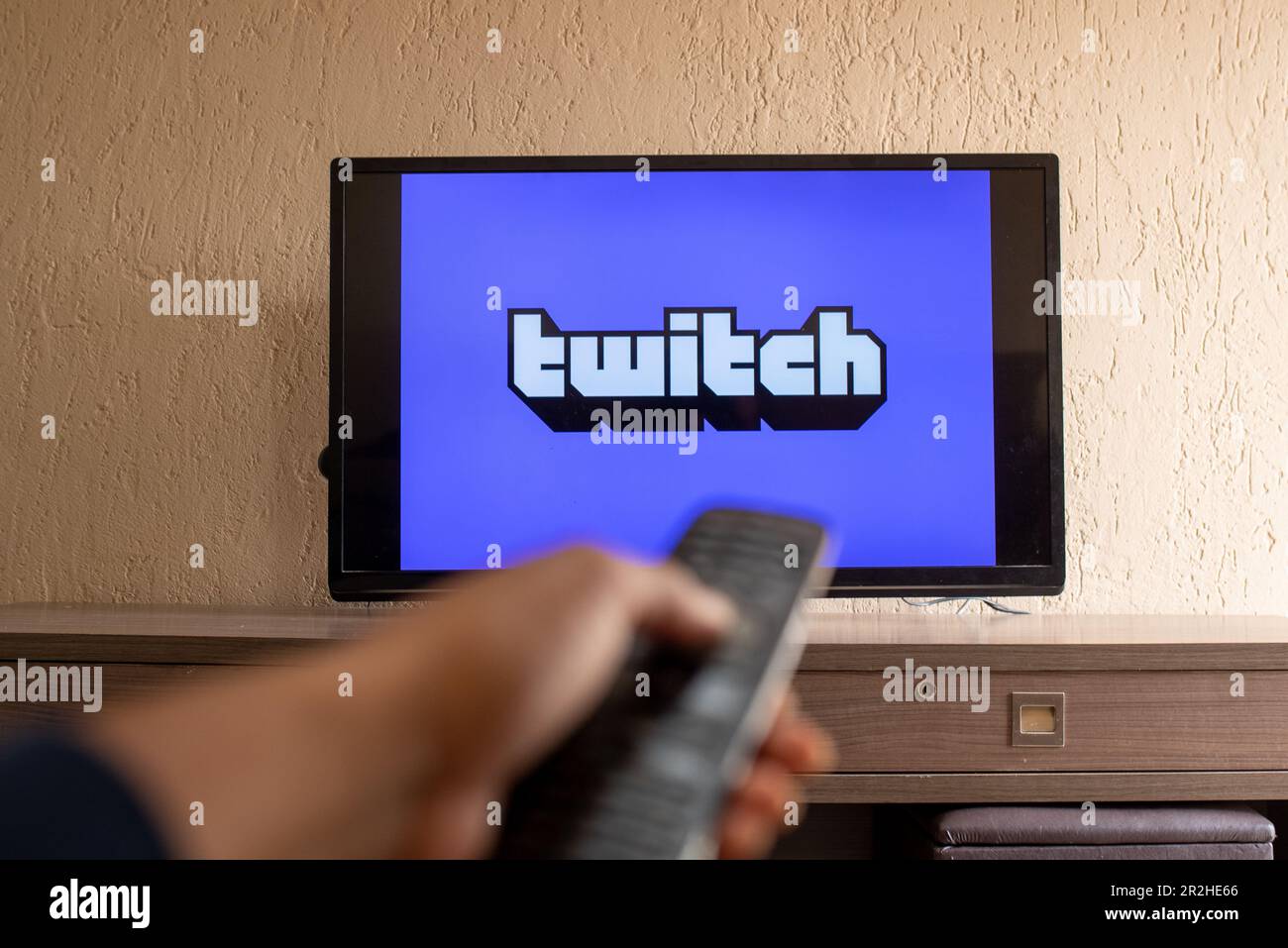 Twitch Game Live Streaming Logo auf einem Smartphone. Stockfoto