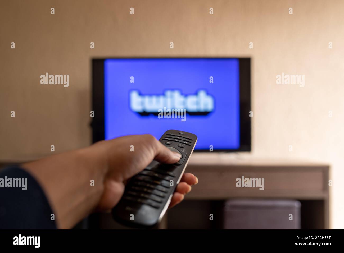 Twitch Game Live Streaming Logo auf einem Smartphone. Stockfoto