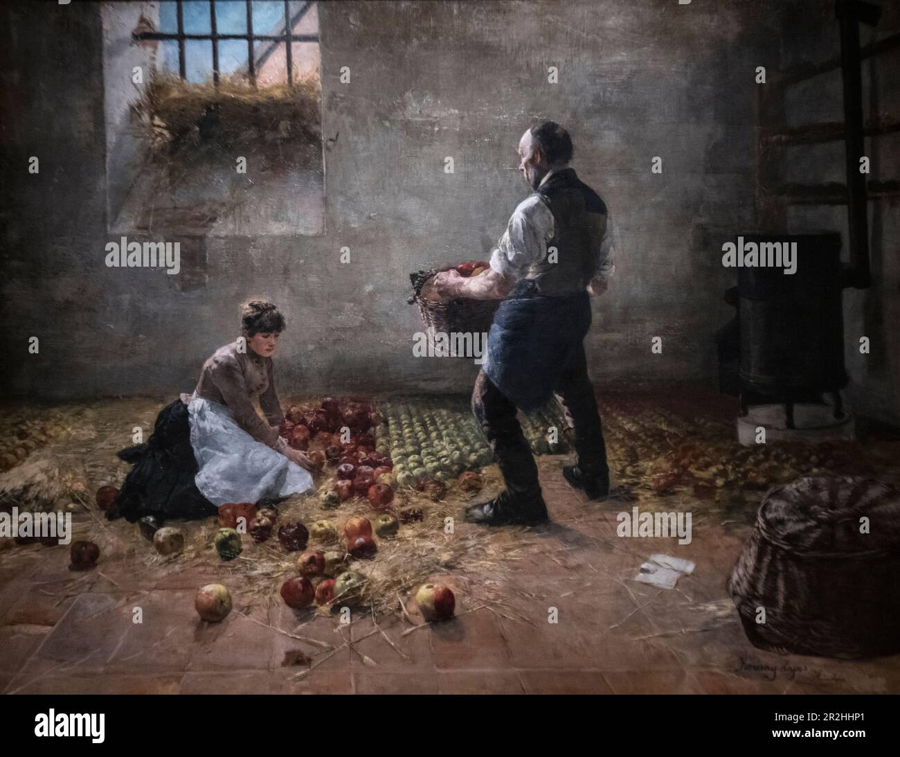 Lajos Karcsay: Apfelernte (1885) Stockfoto