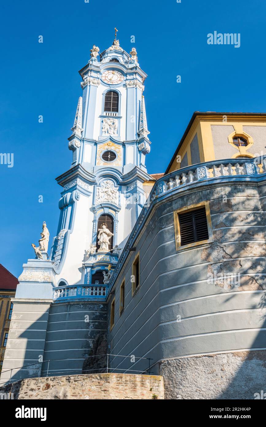 Abtei Dürnstein in Dürnstein in der Wachau, Niederösterreich, Österreich Stockfoto