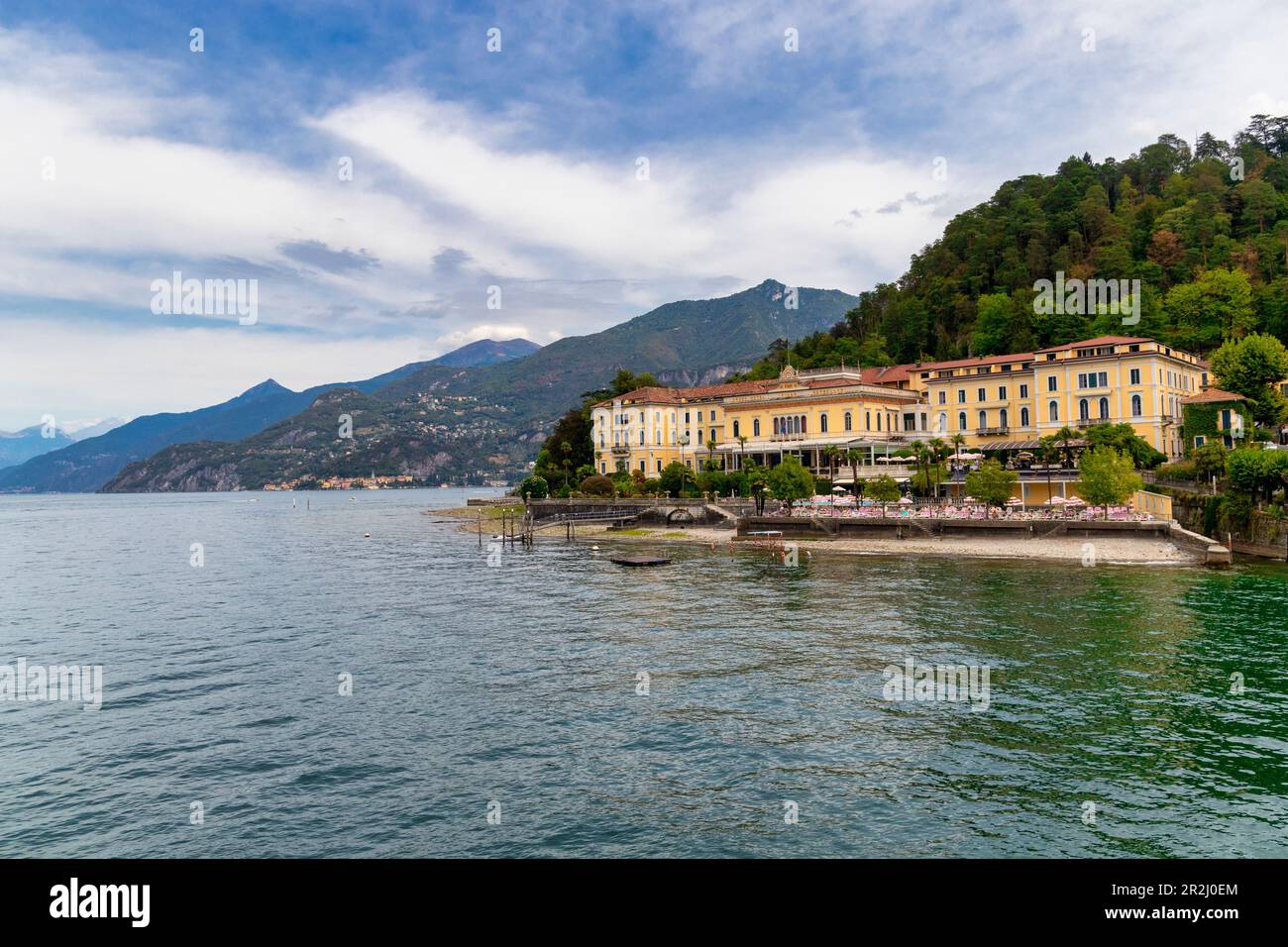 Blick vom See des Dorfes Bellagio, Comer See, Lombardei, Italien Stockfoto
