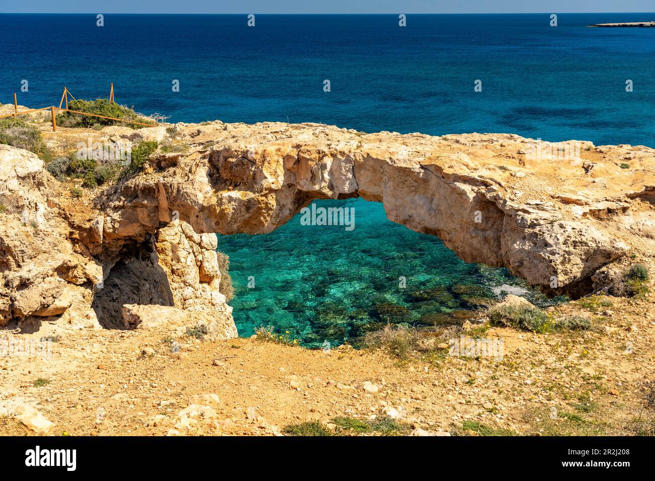 Natürliche Brücke Kamara Tou Koraka, Kap Greco Halbinsel, Ayia Napa, Zypern, Europa Stockfoto