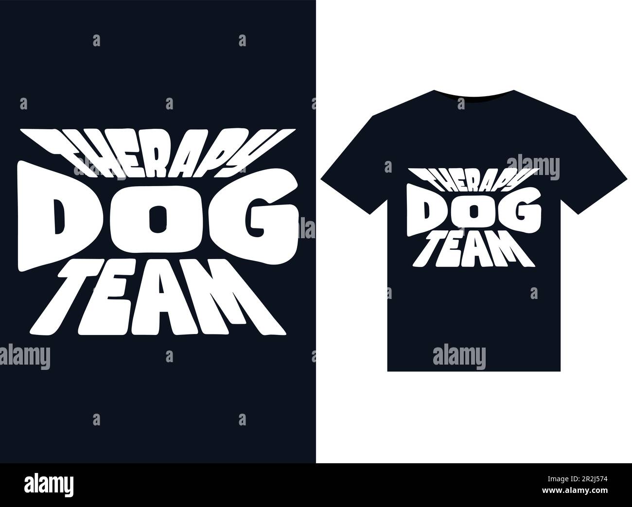 Abbildungen des Therapy Dog Team für bedruckbare T-Shirts Stock Vektor