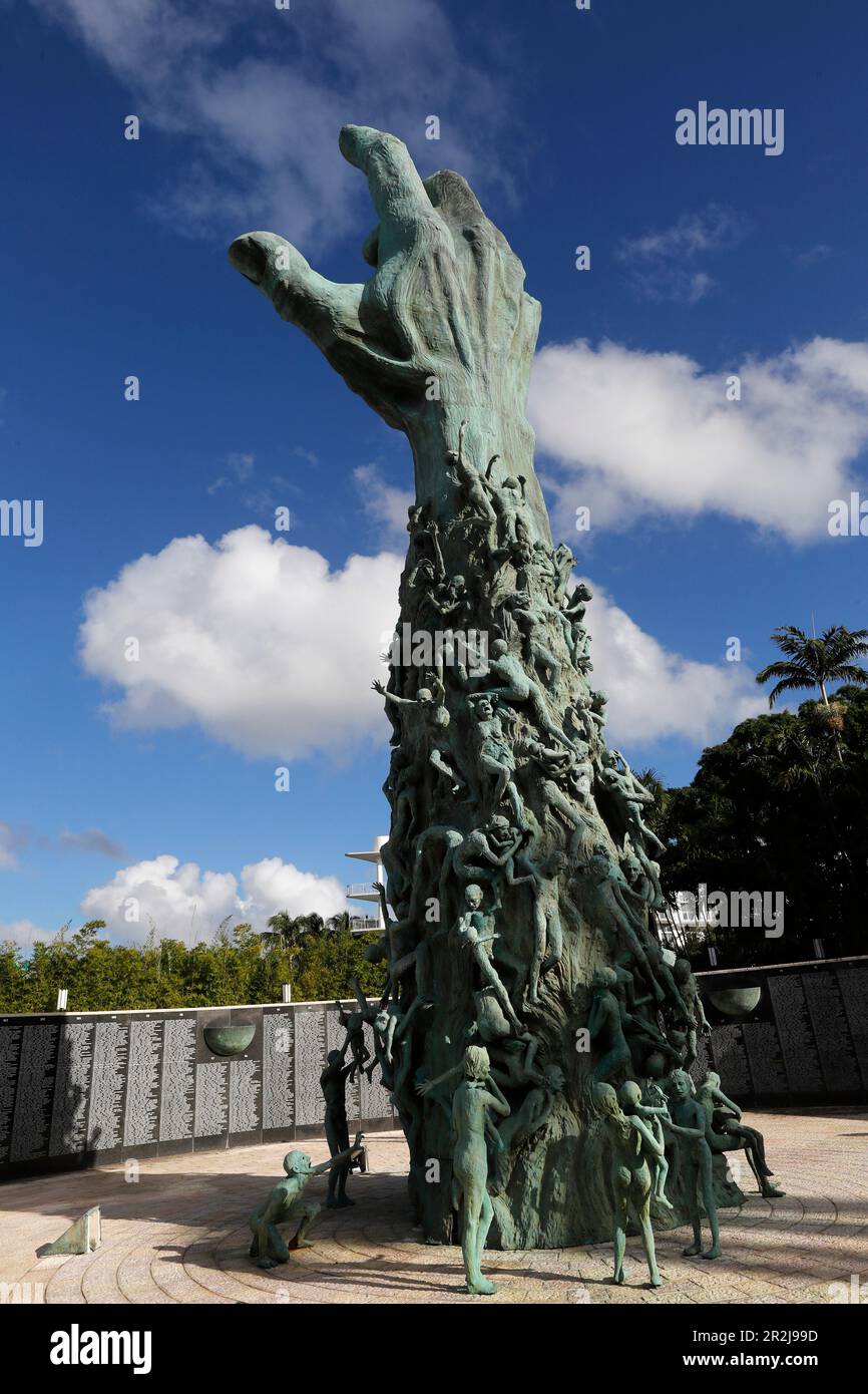 Sculpture of Love and Quanguish, das Herzstück des jüdischen Holocaust-Denkmals, von Kenneth Treister, Miami Beach, Miami, Florida Stockfoto