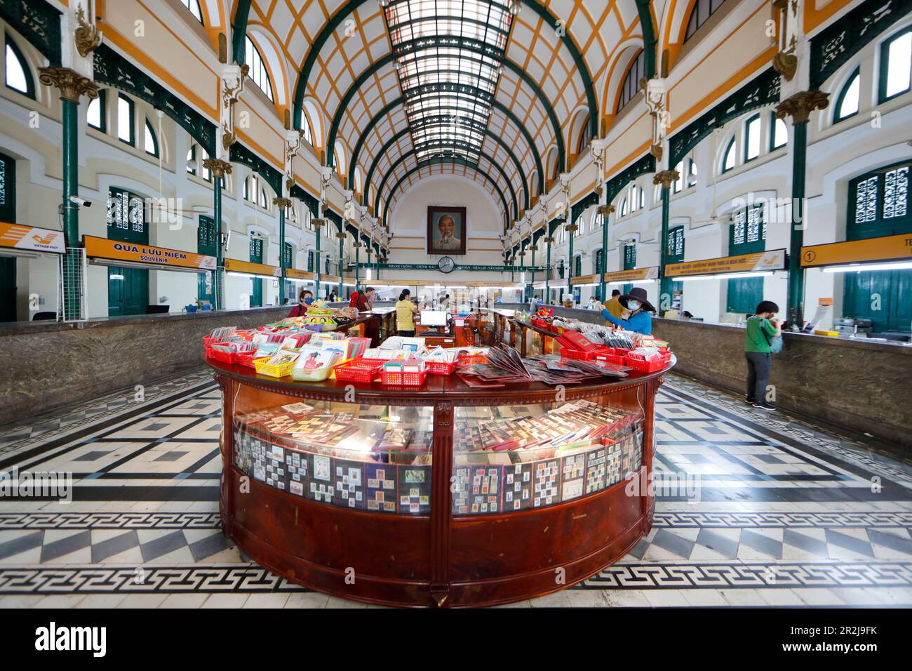 Saigon Central Post Office, erbaut, als Vietnam im späten 19. Jahrhundert Teil der französischen Indochina war, Ho-Chi-Minh-Stadt, Vietnam, Indochina Stockfoto