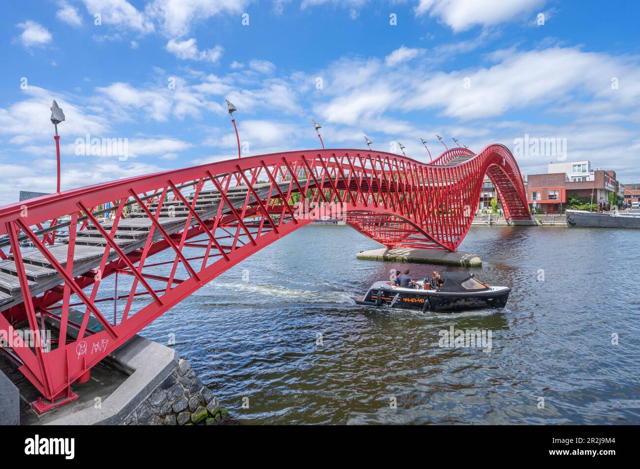 Python-Brücke (Pythonbrug), Sporenburg und Borneo, Amsterdam, Benelux, Benelux-Länder, Nordholland, Noord-Holland, Niederlande Stockfoto