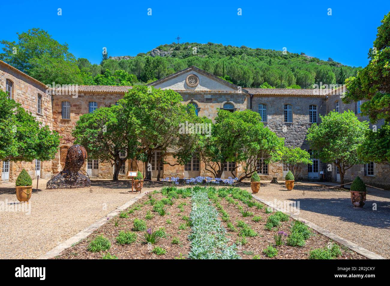 Abtei Sainte-Marie de Fontfroide, Narbonne Aude, Languedoc-Roussillon, Occitanie, Languedoc-Roussillon-Midi-Pyrénées, Frankreich Stockfoto