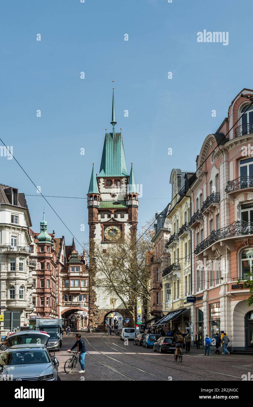 Martinstor, Freiburg im Breisgau, Schwarzwald, Baden-Württemberg, Deutschland Stockfoto