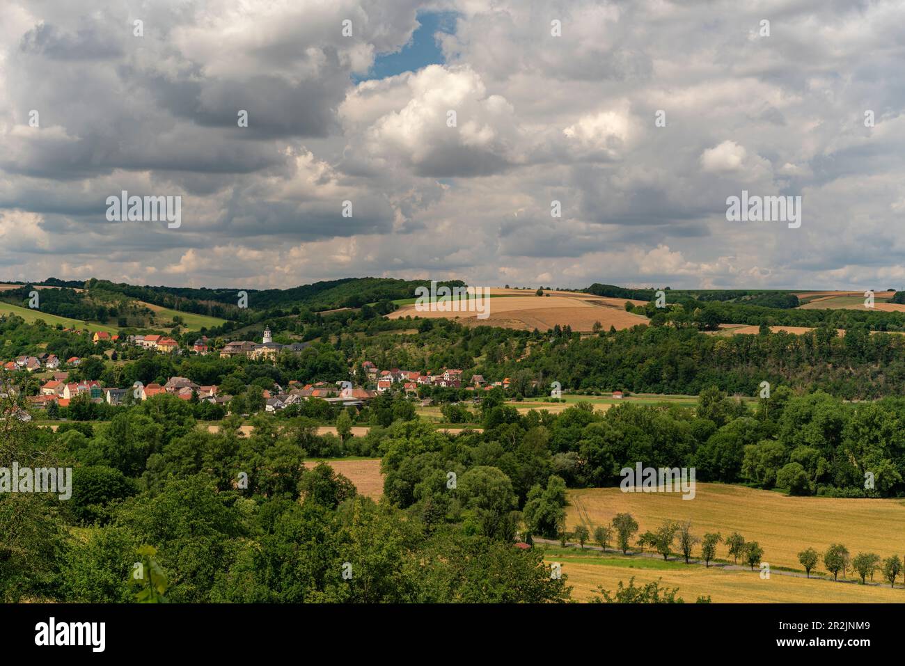 Blick auf Crossen an der Elster, Saale-Holzland, Thüringen, Deutschland Stockfoto
