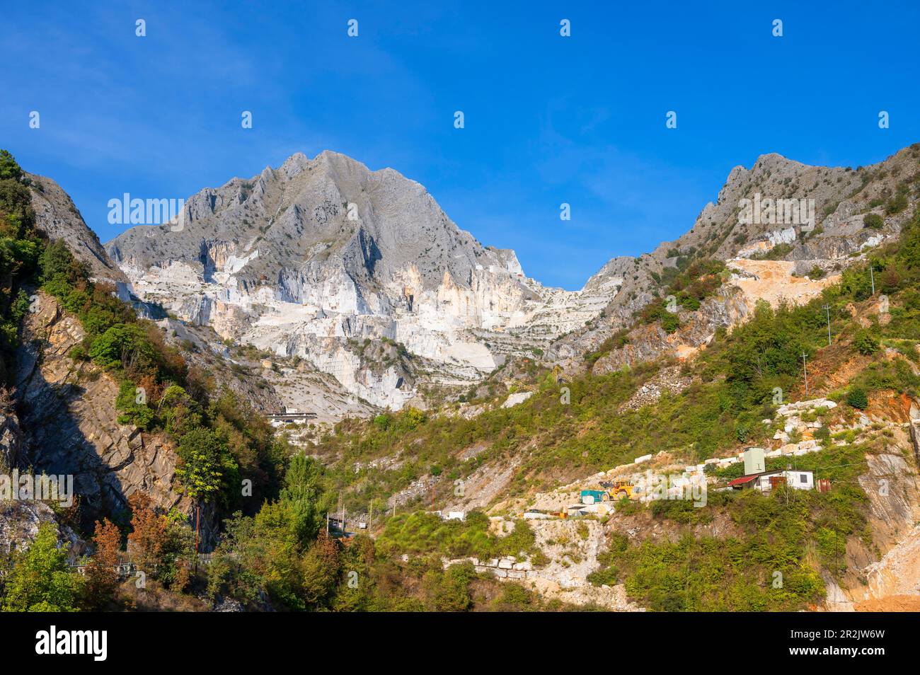 Apuanische Alpen mit den Carrara-Steinbrüchen, Provinz Massa-Carrara, Toscana, Italien Stockfoto