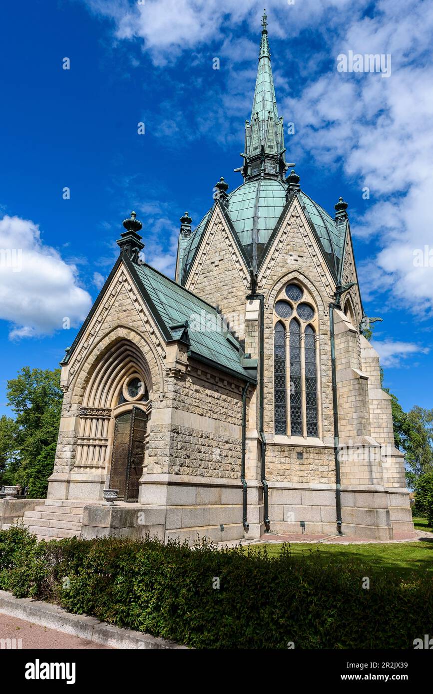 Juselius Mausoleum, Jusélius Mausoleum auf dem Friedhof von Käppärä, Pori, Finnland Stockfoto