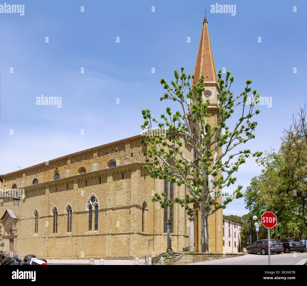 Arezzo; Duomo San Donato, Campanile Stockfoto