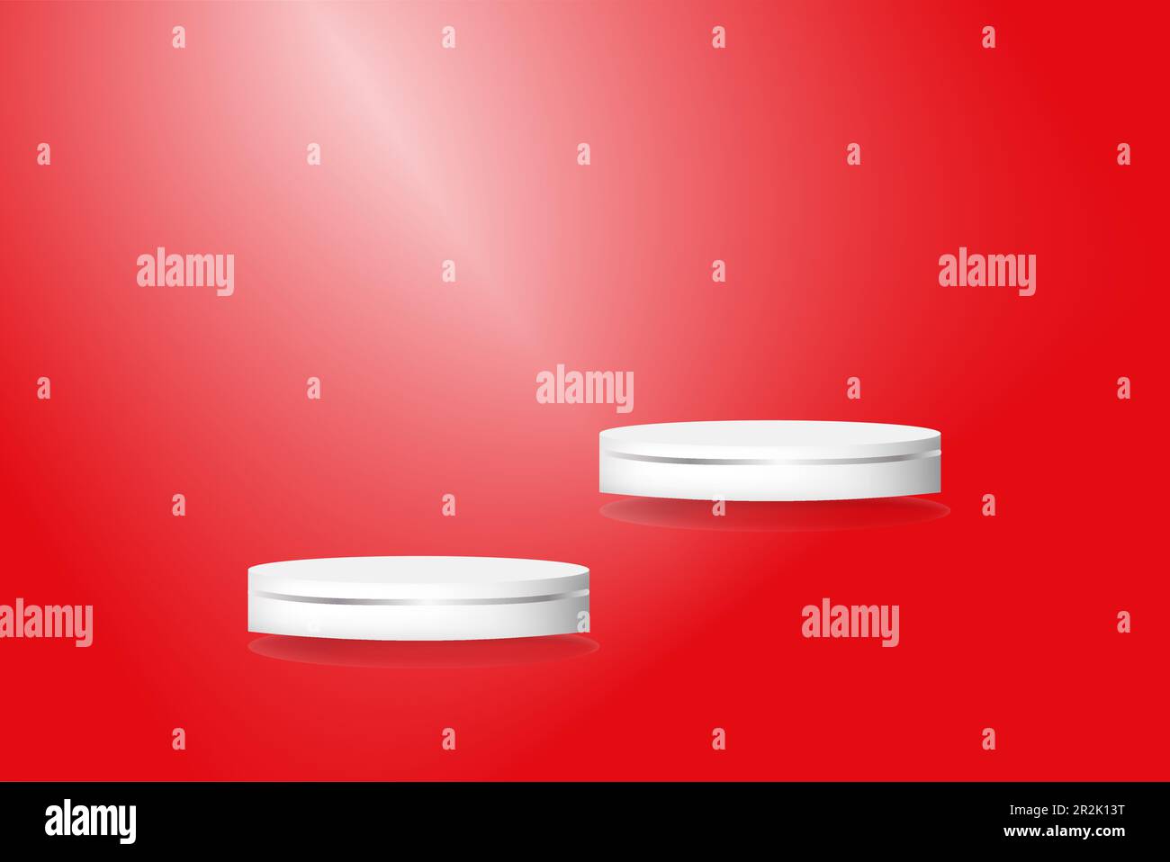 3D Hintergrundprodukte präsentieren Podium mit Plattform geometrische Plattform mit Kreisüberlappung, Kosmetikprodukt auf Podium 3D. EPS10-Vektor. Stock Vektor