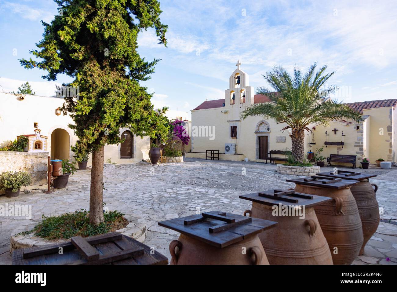 Kloster Moni Odigitria, Innenhof Stockfoto