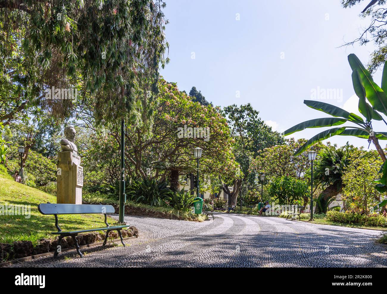 Funchal, städtischer Flughafen Jardim, Denkmal für Simon Bolivar Stockfoto