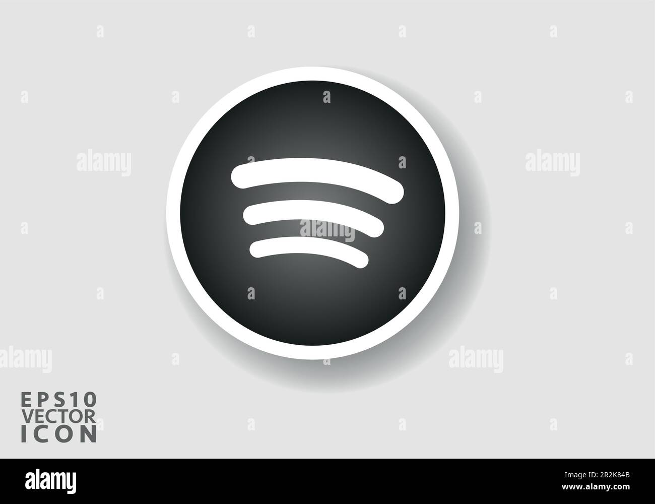 Spotify Logo-Vektor ist eine stilisierte Darstellung des Logos für die beliebte Social-Media-App. Das Design ist einfach, sauber und modern Stock Vektor