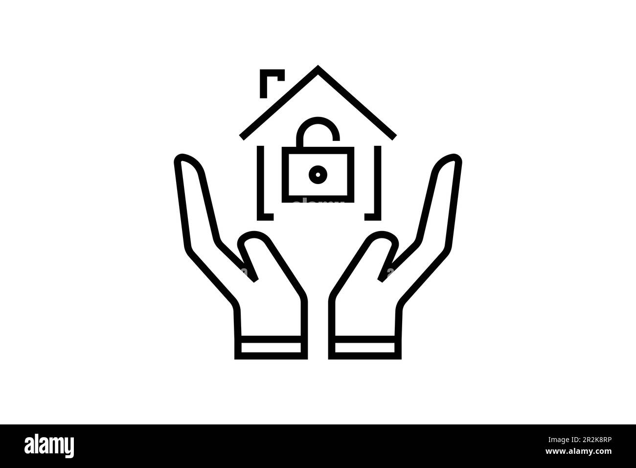 Handsymbol hält sich fest. Hauseigentümer Versicherung Vektorsymbol für Immobilien. Liniendesign. Einfache Vektorkonstruktion editierbar Stock Vektor Handsymbol hält sich fest. Hauseigentümer Versicherung Vektorsymbol für Immobilien. Liniendesign. Einfache Vektorkonstruktion editierbar Stock Vektor