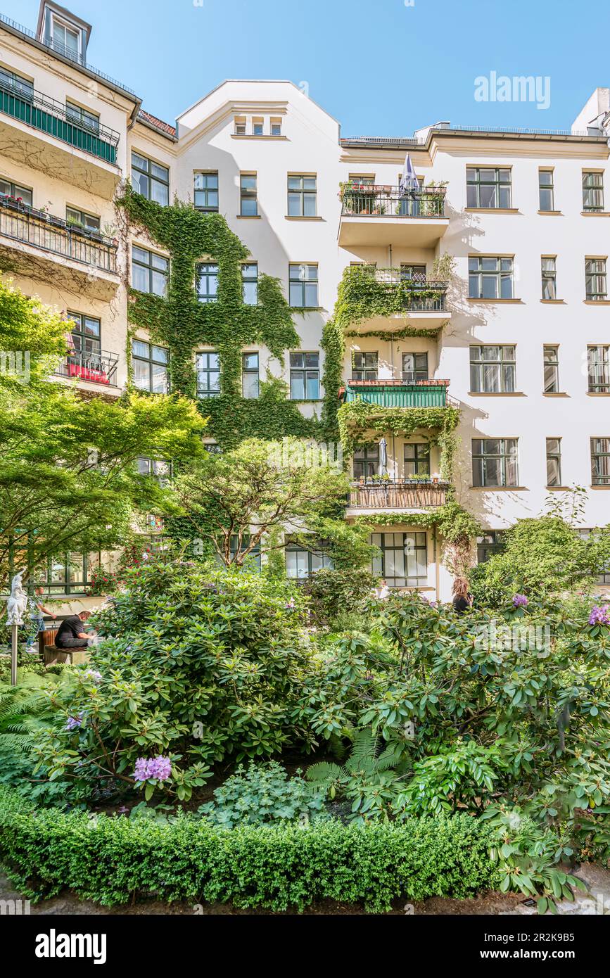 Historischer Hinterhof in den Hackeschen Höfen in Berlin Stockfoto