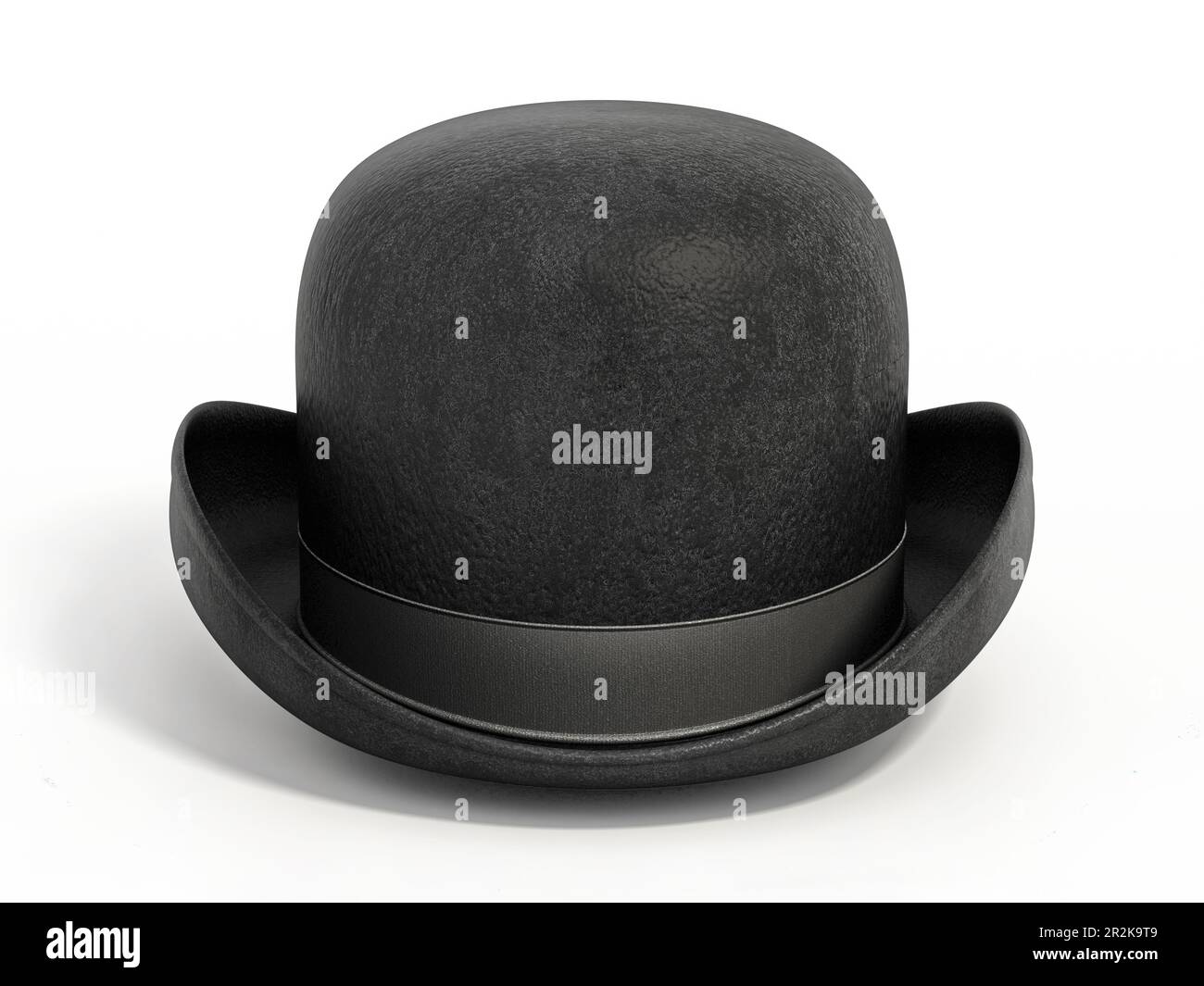 Bowler-Hut isoliert auf weißem Hintergrund. 3D Abbildung. Stockfoto