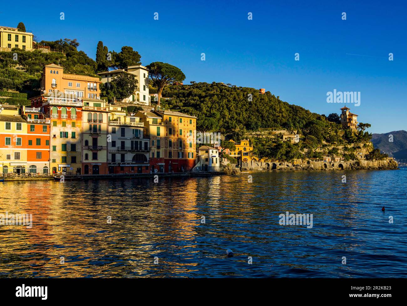Portofino am Morgen, Ligurien; Riviera der Levante; Italien Stockfoto