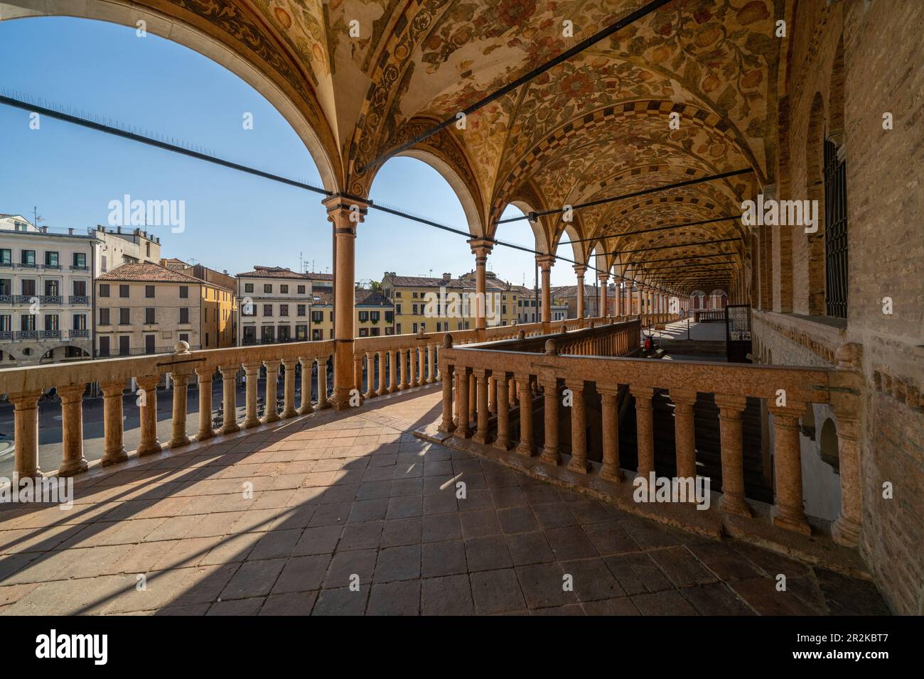 Arkaden im Obergeschoss des Palazzo della Ragione in Padua, Italien. Stockfoto