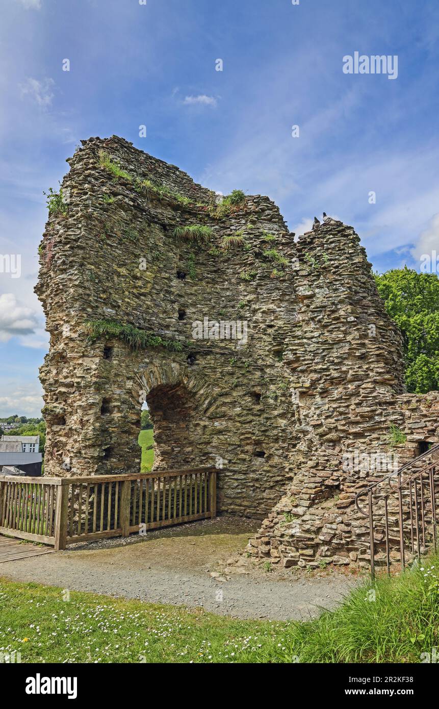 Pförtnerhaus zum Bergfried und Hochturm am Launceston Castle Stockfoto