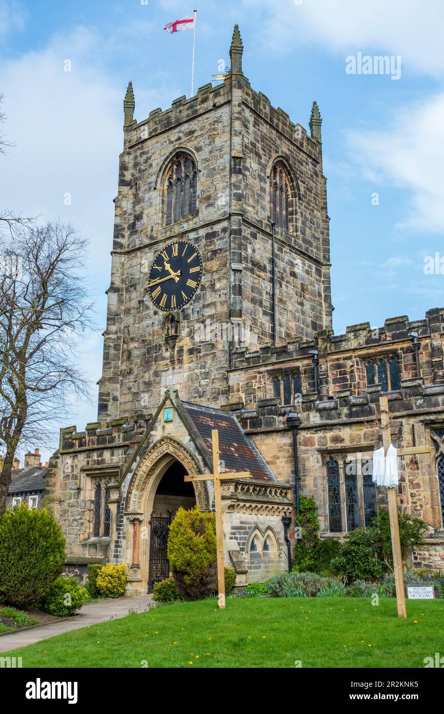 Holy Trinity Church auf der High Street in Skipton, North Yorkshire, England, Großbritannien Stockfoto