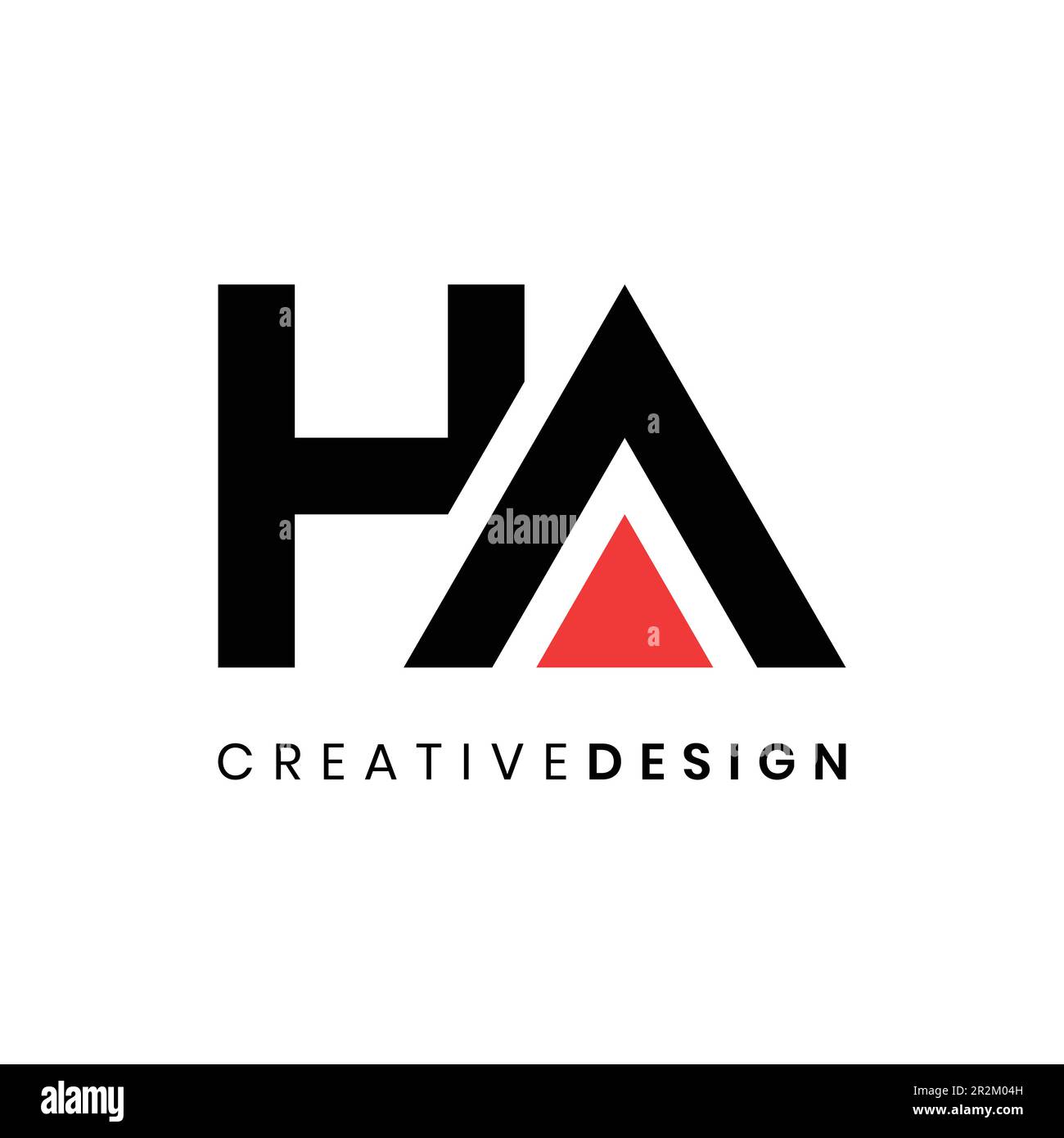 Kreative, moderne Vektordarstellung mit dem abstrakten Buchstaben HA-Logo Stock Vektor