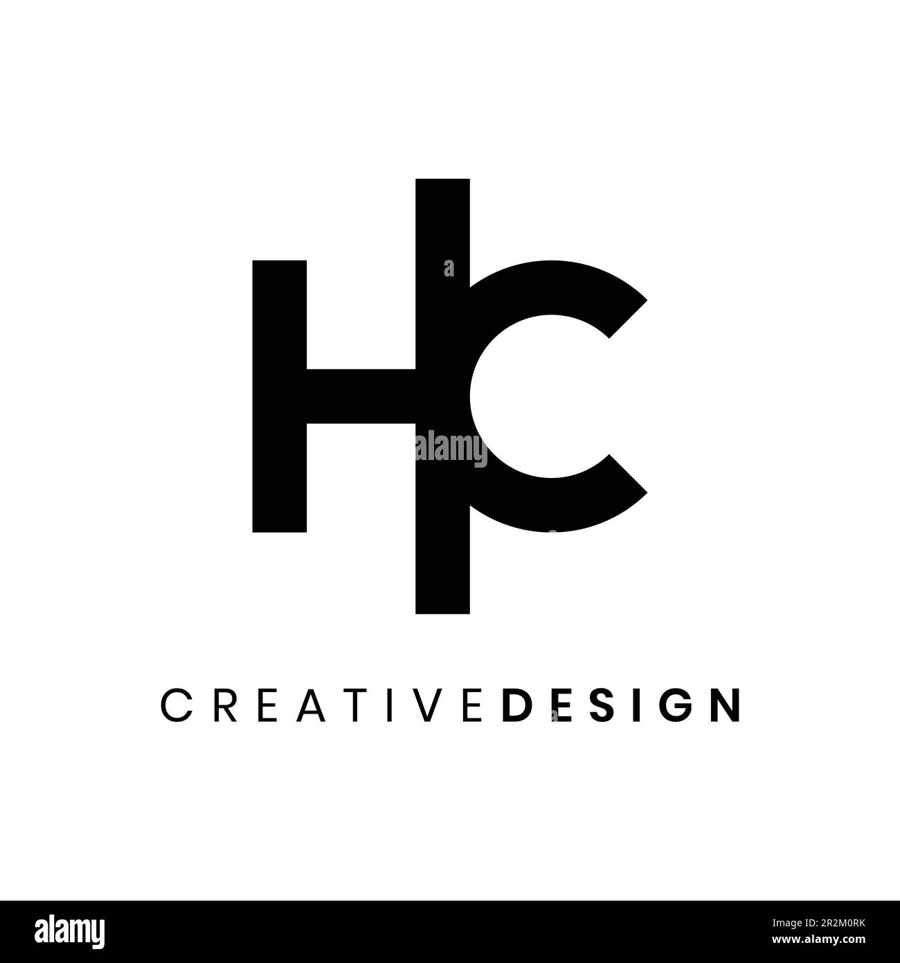 Kreative, moderne Vektordarstellung mit dem Schriftzug HC Logo Stock Vektor