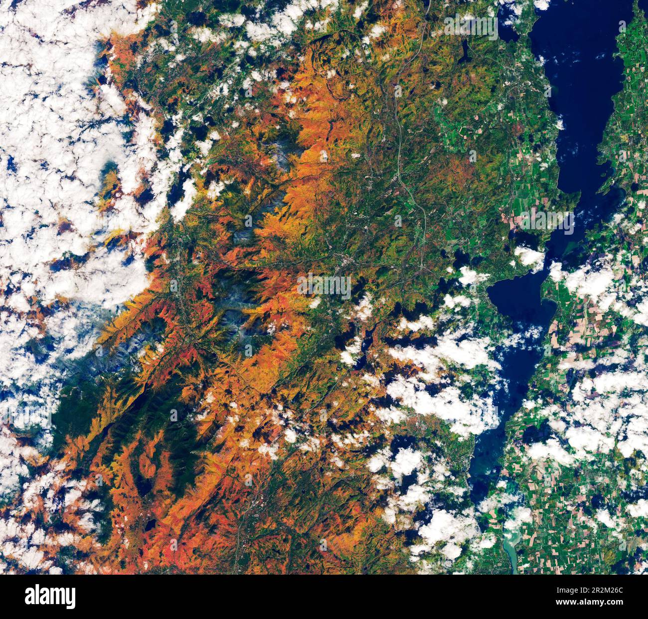 Die Blattfarbe im Herbst rund um Elizabethtown, New York, Adirondacks, USA Stockfoto