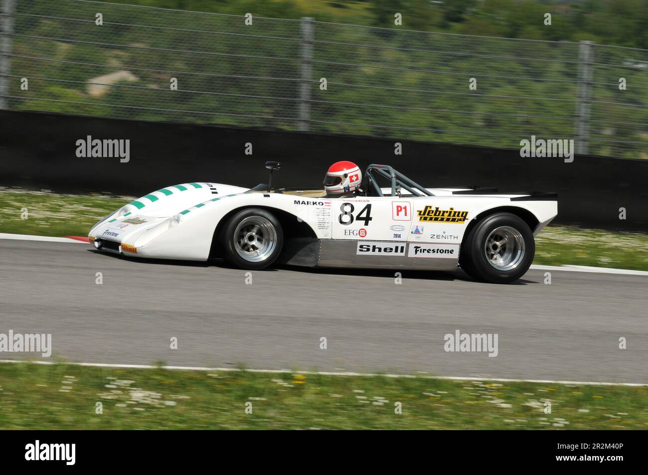 Mugello Historic Classic, 25. April 2014: LOLA T212 FVC 1971 gefahren von Serge KRIKNOFF während der Übung auf der Mugello Circuit, Italien. Stockfoto