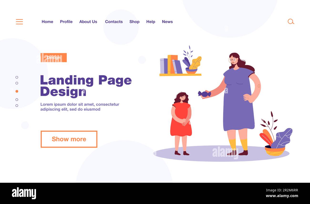 Großmutter gibt der Tochter Süßigkeiten Stock Vektor