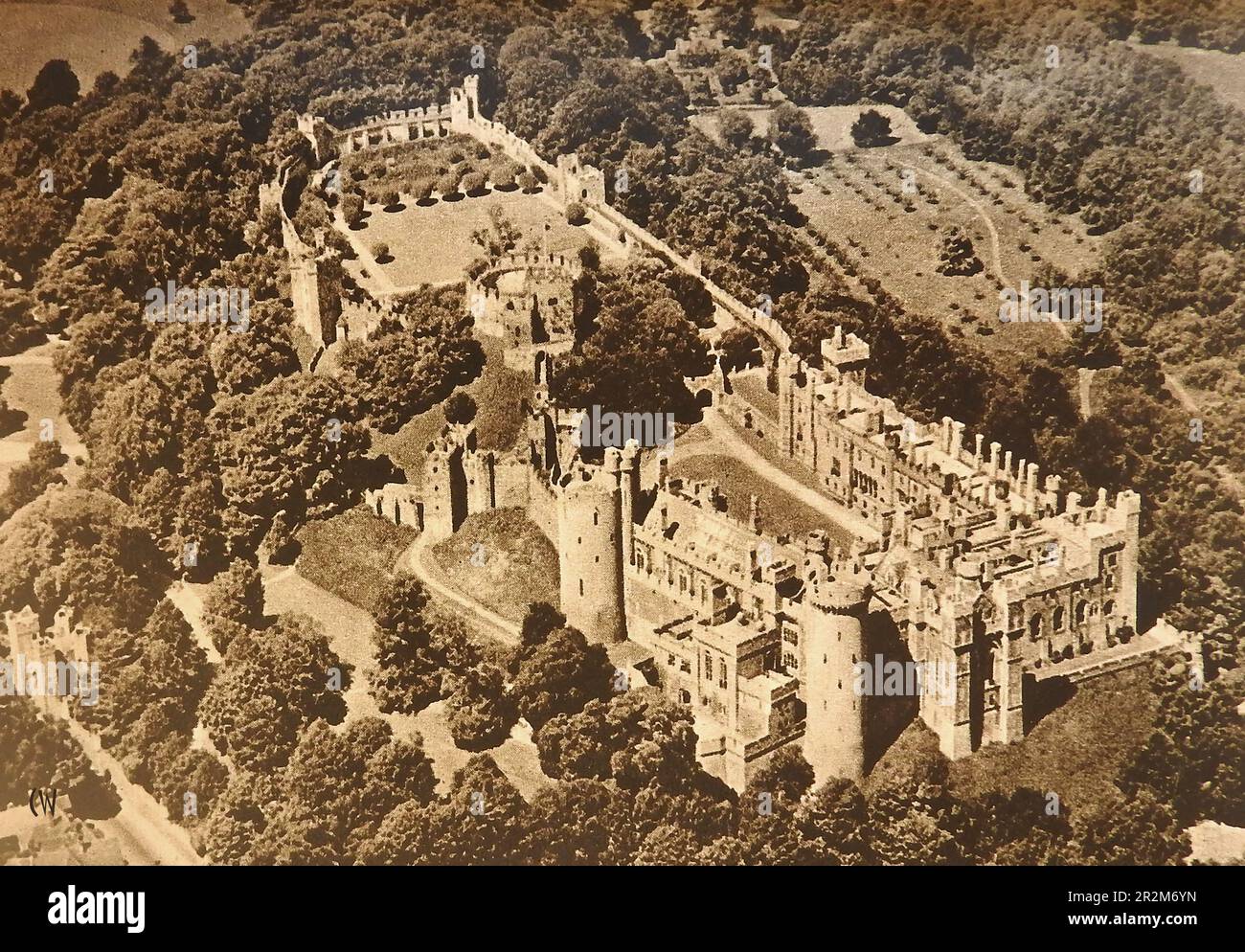 Ein Blick aus den air.jpg Jahren auf das Schloss Arundel Stockfoto