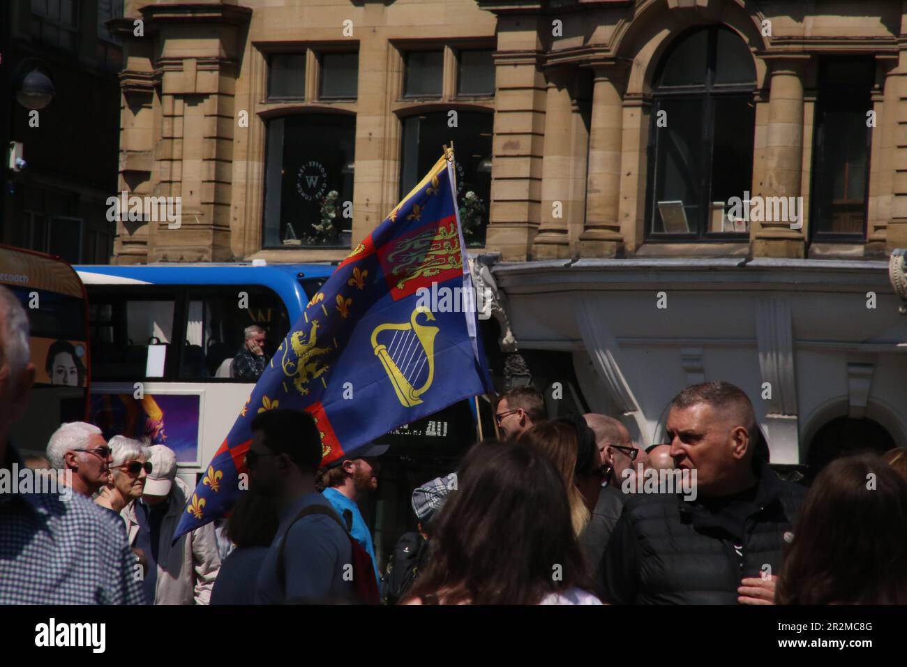 Anti-Globlist, Anti-Impfprotester, Patriotic Alternative View in Newcastle City Centre, Newcastle upon Tyne, Großbritannien. 20. Mai 2023. Kredit: DEW/Alamy Live News Stockfoto