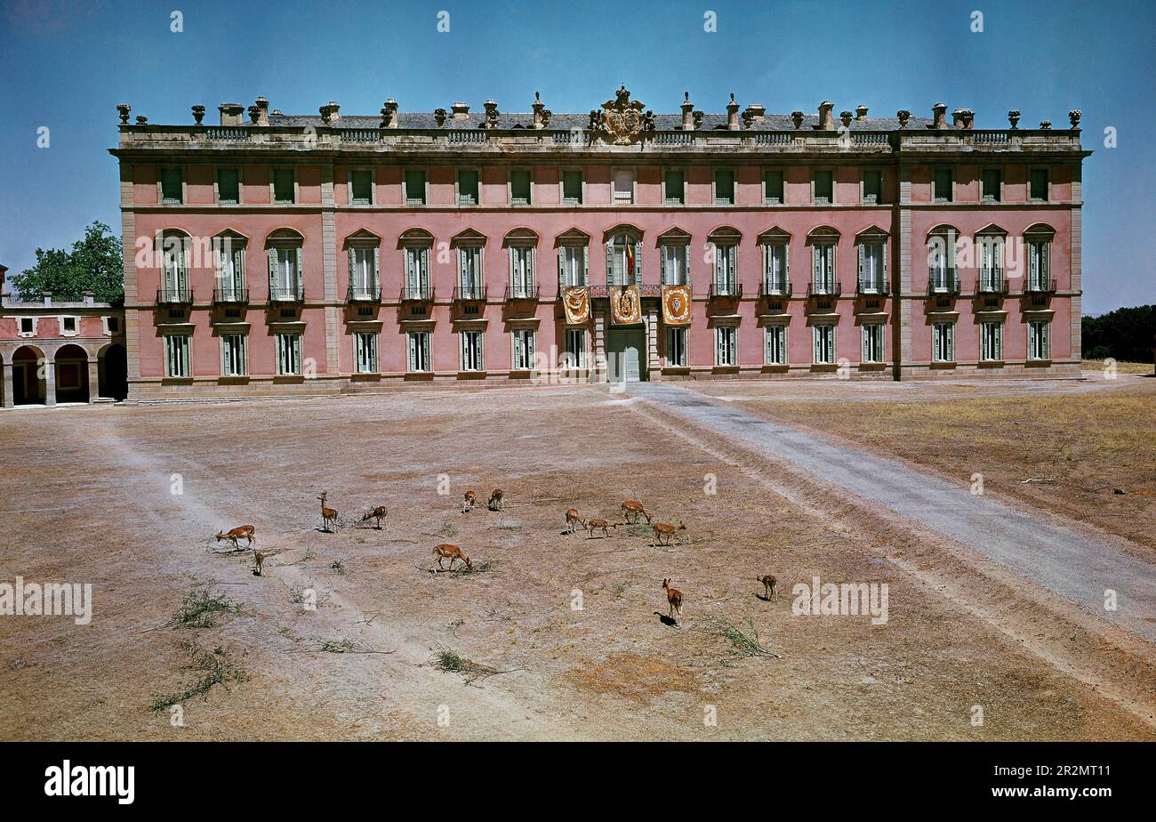 EXTERIEUR-FACHADA DEL PALACIO- S XVIII - FOTO AÑOS 60. LAGE: PALACIO REAL-EXTERIEUR. Riofrío. SEGOVIA. SPANIEN. Stockfoto