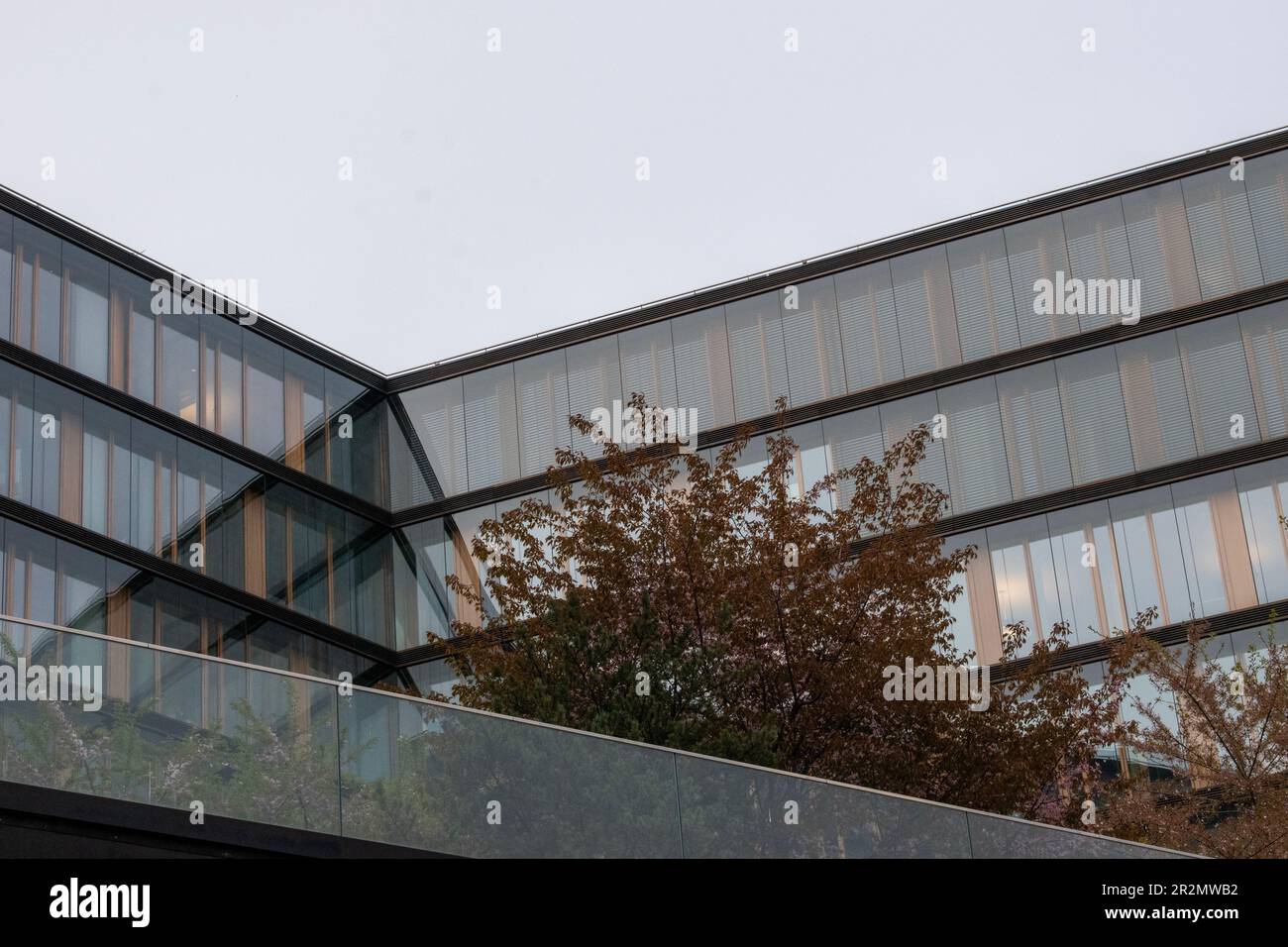 Moderne Zusammensetzung mit Glasgebäude Stockfoto