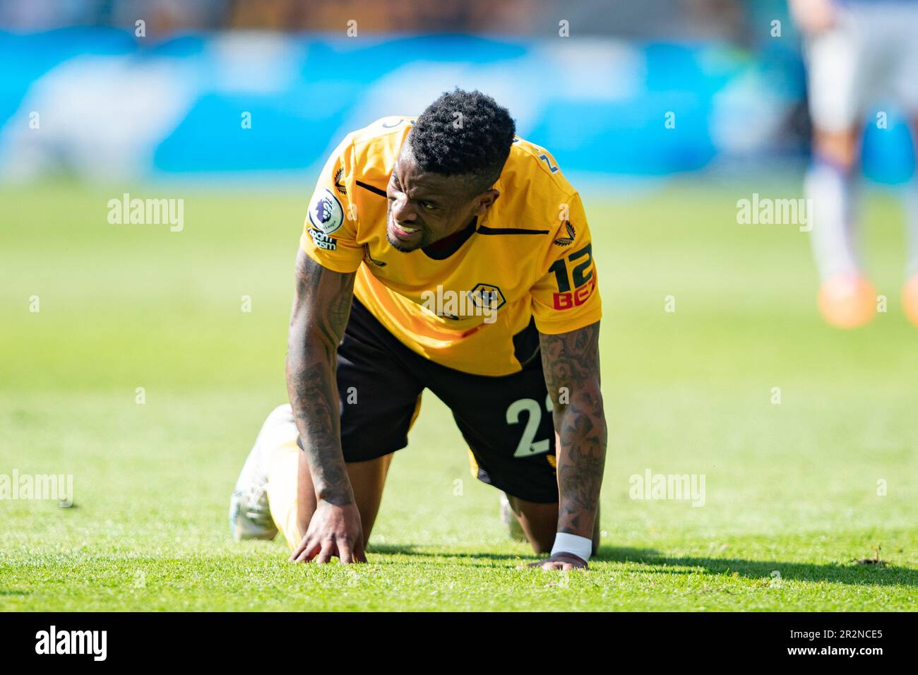 Nlson Semedo of Wolves während des Premier League-Spiels zwischen Wolverhampton Wanderers und Everton in Molineux, Wolverhampton, am Samstag, den 20. Mai 2023. (Foto: Gustavo Pantano | MI News) Guthaben: MI News & Sport /Alamy Live News Stockfoto