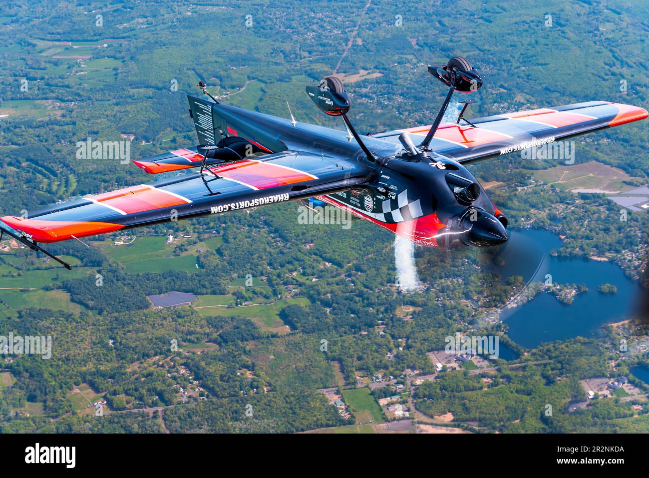 Air-to-Air-Fotos von Rob Holland, der in seiner MXS-RH fliegt. Stockfoto