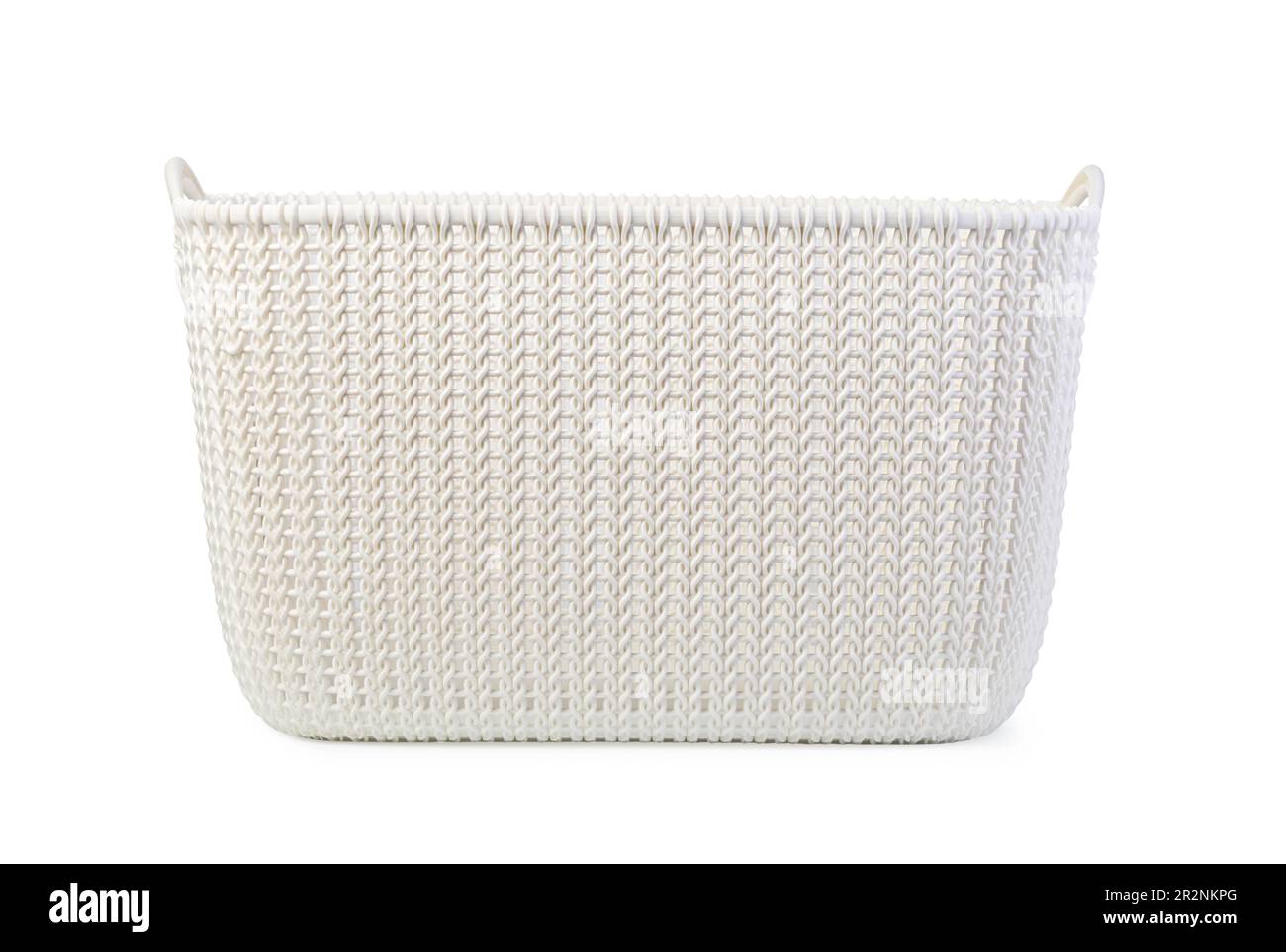 Die Lagerung von Kunststoffen Warenkorb auf weißen backgroun Stockfoto