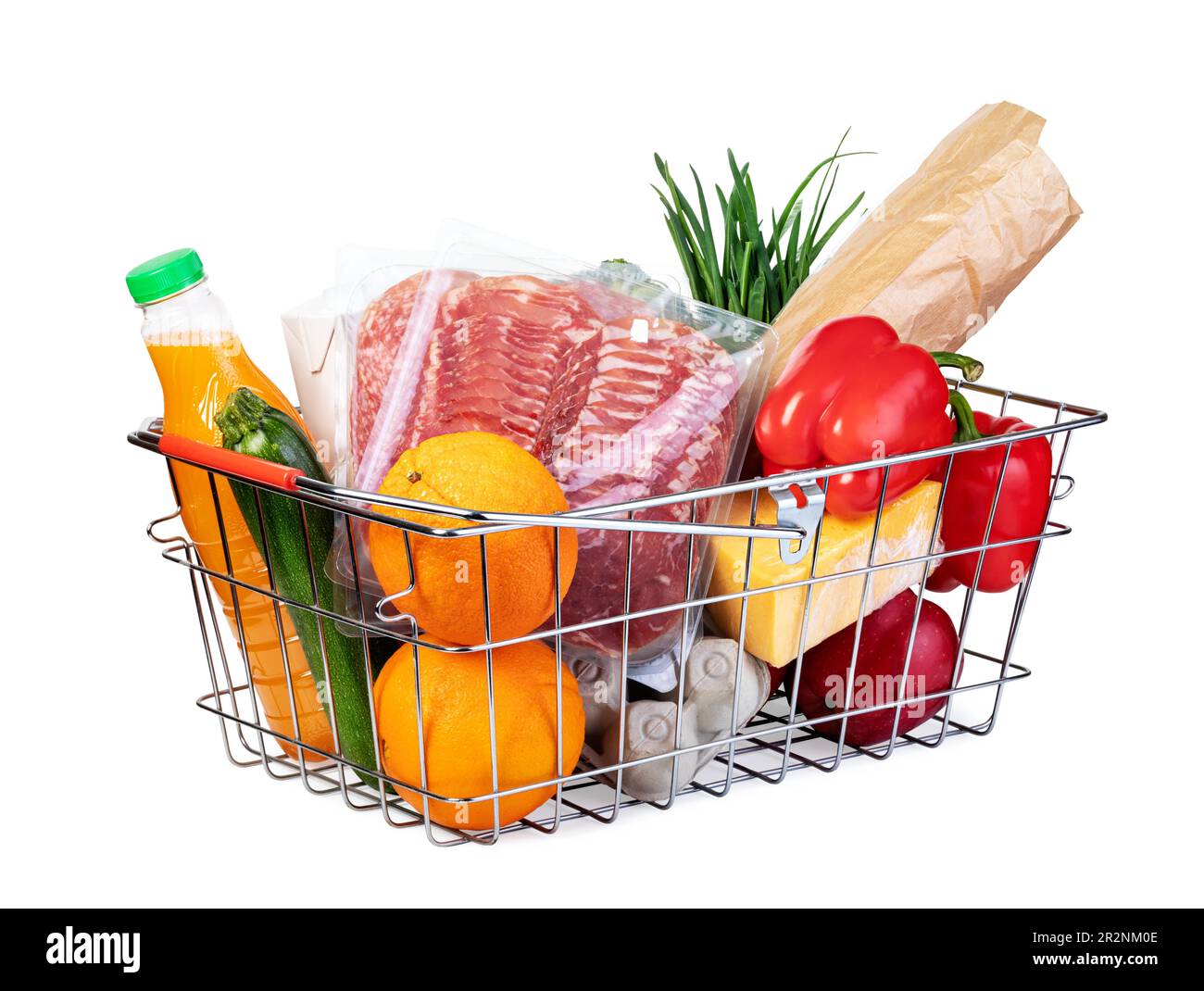 Metall Ablagekorb auf weißem backgroun Stockfoto