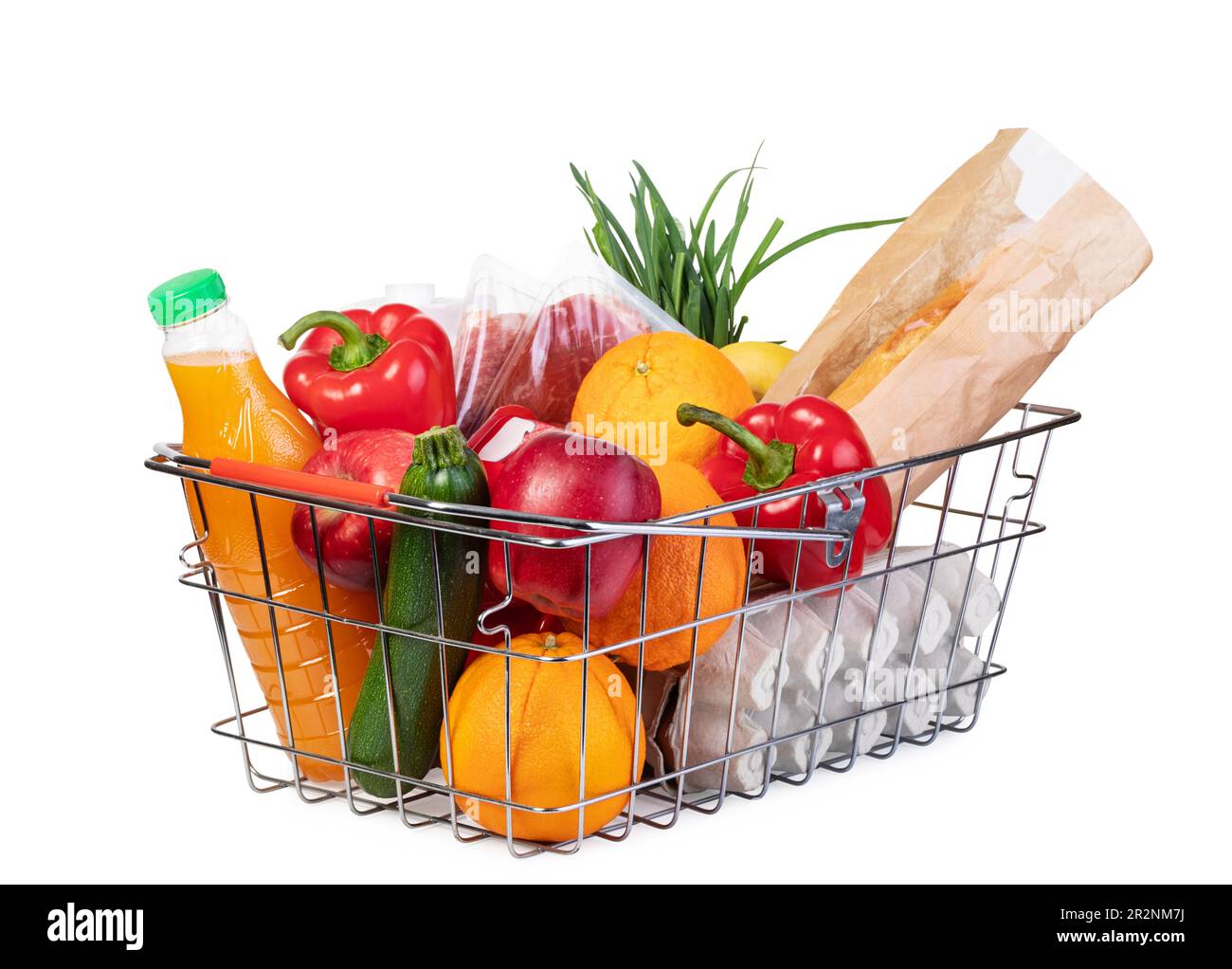 Metall Ablagekorb auf weißem backgroun Stockfoto