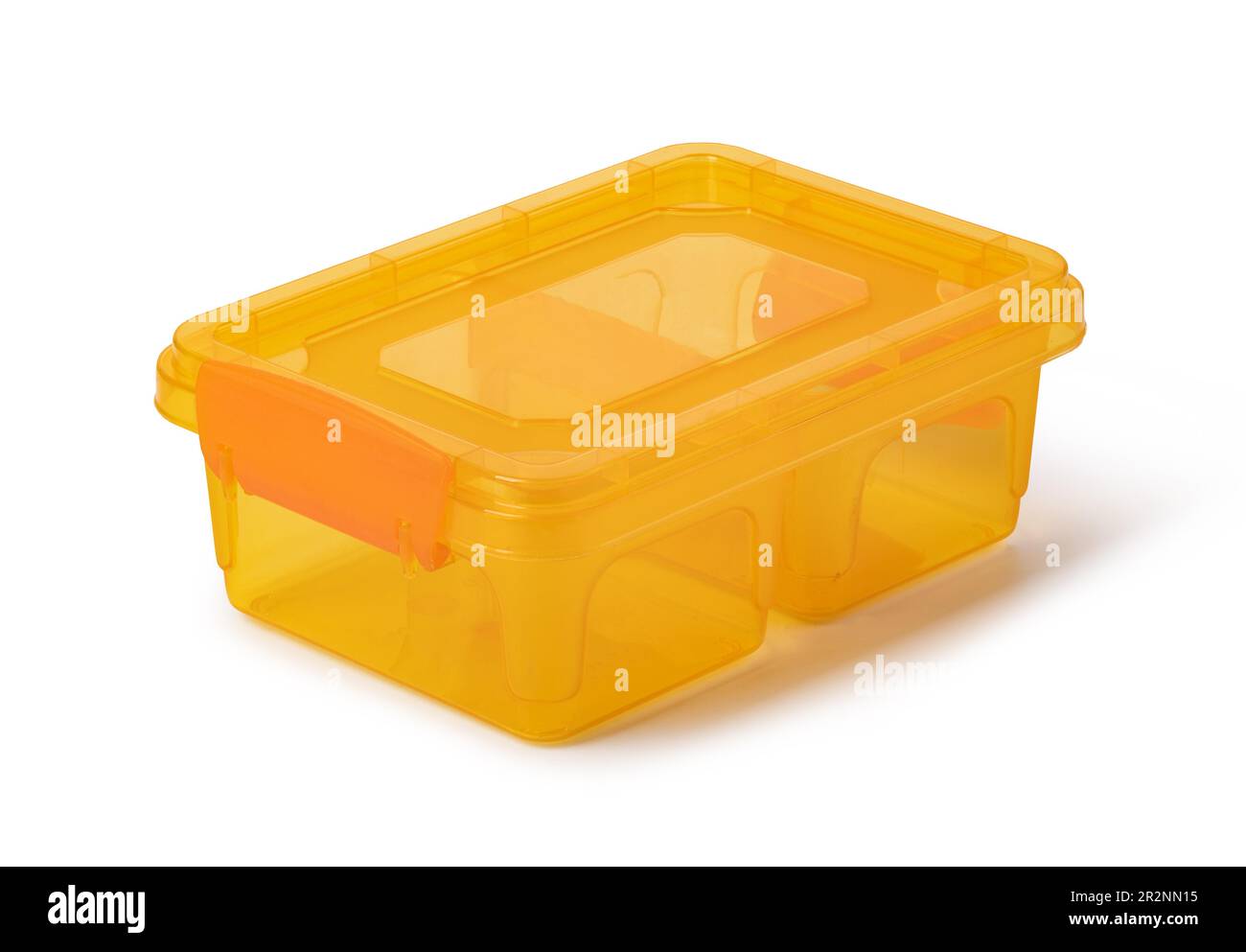 Kunststoff Lebensmittel-Box isoliert auf weißem Hintergrund Stockfoto