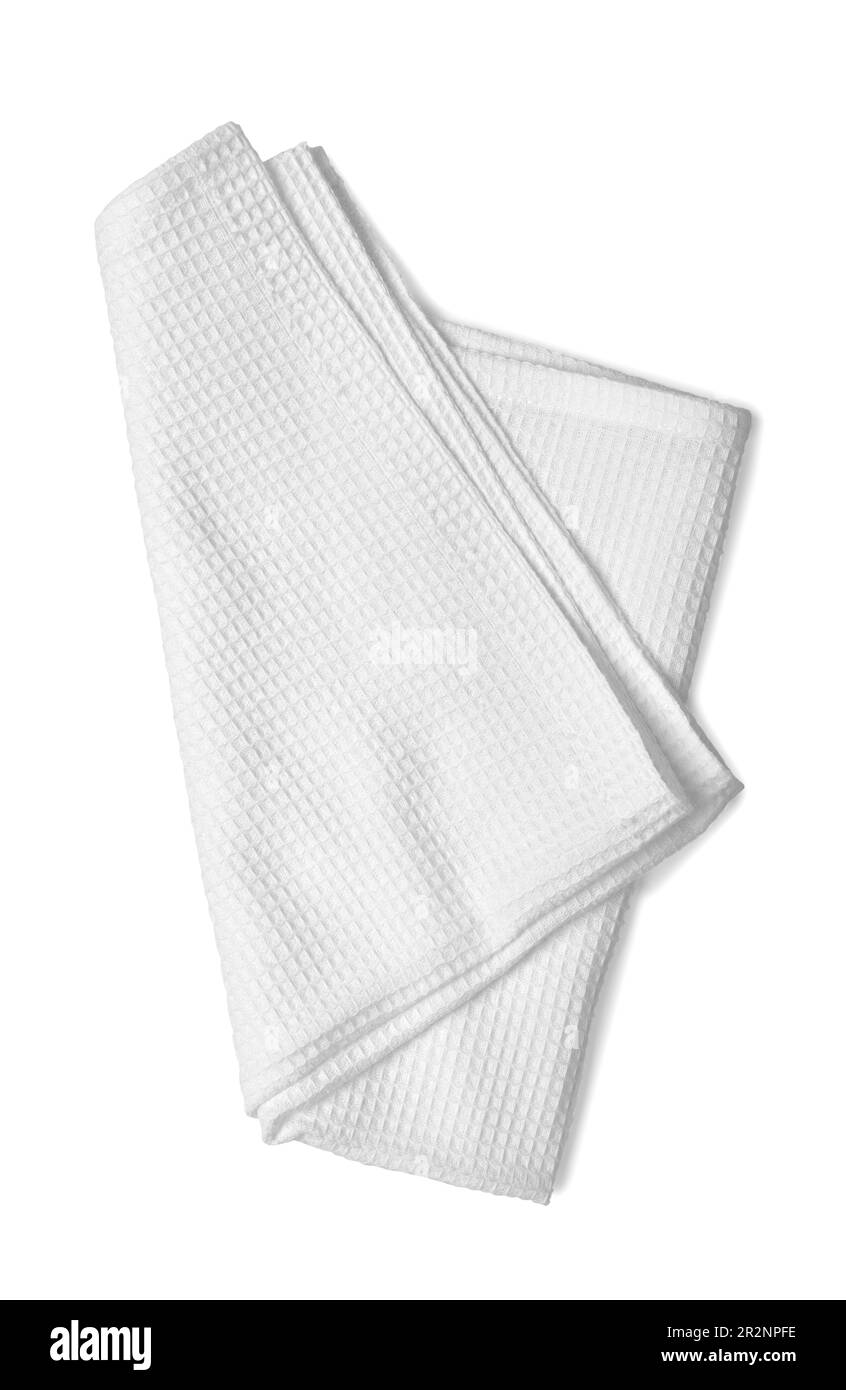 Handtuch für die Küche auf weißem Hintergrund Stockfoto