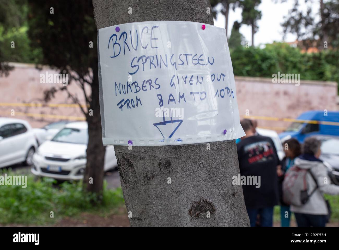 Rom, Italien. 20. Mai 2023. Schild mit Informationen über das Konzert von Bruce Springsteen im Circus Maximus in Rom (Foto: Matteo Nardone/Pacific Press/Sipa USA) Guthaben: SIPA USA/Alamy Live News Stockfoto
