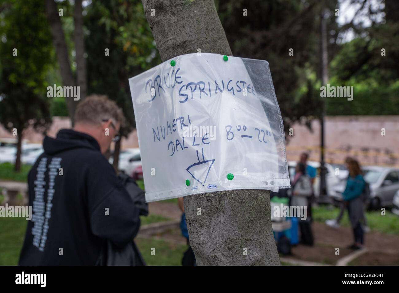 Rom, Italien. 20. Mai 2023. Schild mit Informationen über das Konzert von Bruce Springsteen im Circus Maximus in Rom (Foto: Matteo Nardone/Pacific Press/Sipa USA) Guthaben: SIPA USA/Alamy Live News Stockfoto