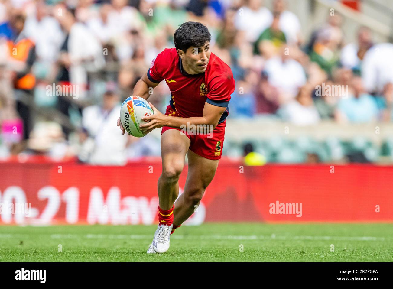 LONDON, VEREINIGTES KÖNIGREICH. 20., Mai 2023. Josep Serres von Spanien während der 7s gegen Samoa 7s – HSBC World Rugby Sevens Series für Männer im Twickenham Stadium am Samstag, den 20. Mai 2023. LONDON, ENGLAND. Kredit: Taka G Wu/Alamy Live News Stockfoto