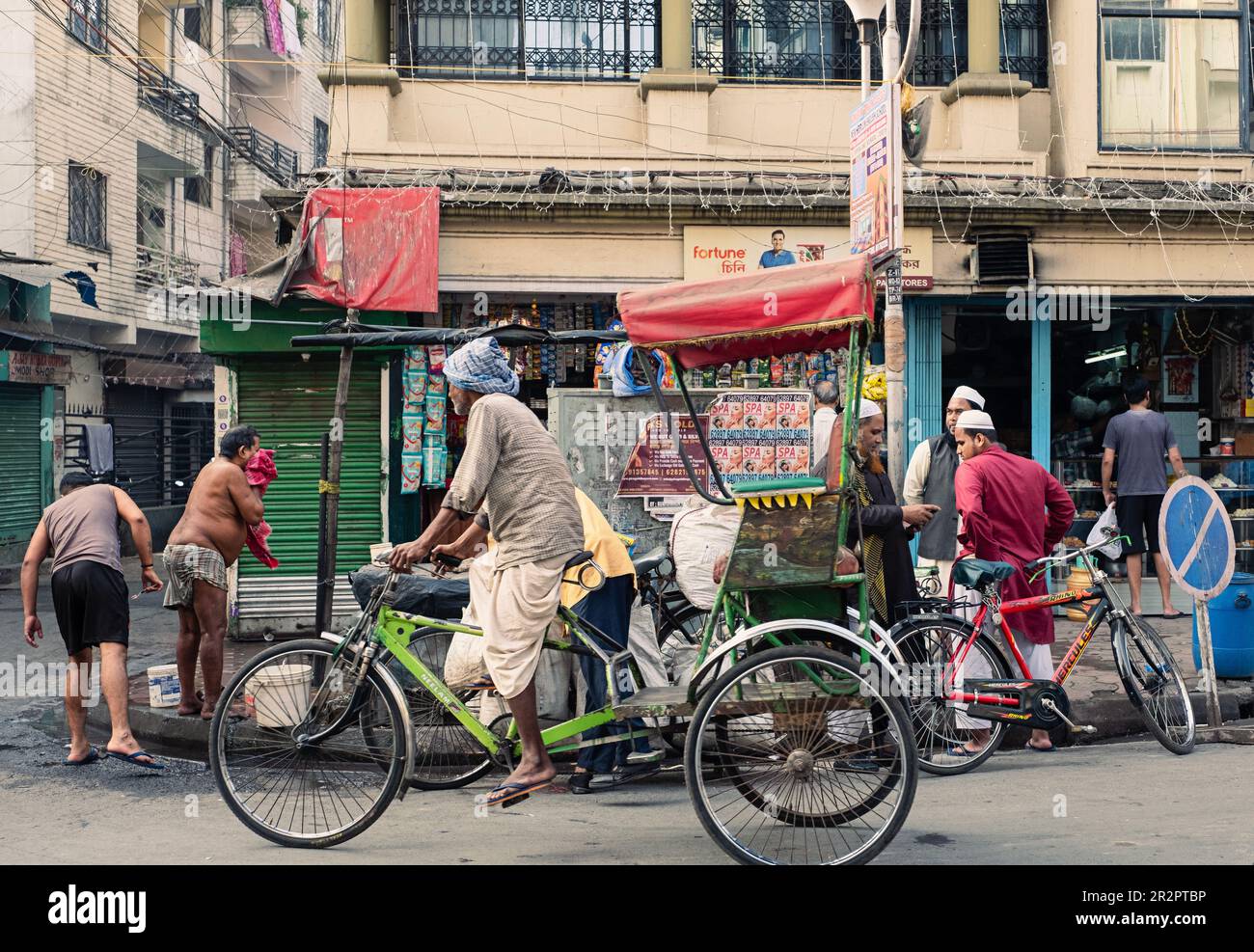 Typische Straßenszene in Kalkutta, Indien Stockfoto